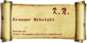 Kresser Nikolett névjegykártya